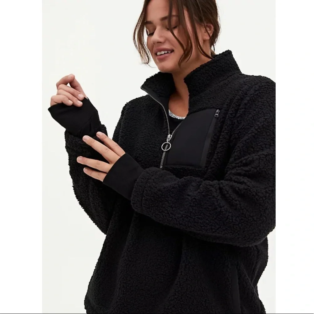 Torrid black Sherpa half-zip active pullover - Picture 3 of 11